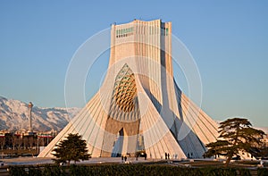 Azadi monument and Milad tower