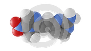 azanidazole molecule, nitroimidazole derivative, molecular structure, isolated 3d model van der Waals photo