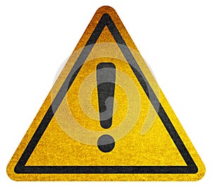 Azard warning attention sign with exclamation mark symbol.