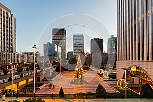AZCA business district in Madrid during Christmas photo