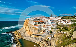 Azenhas do Mar at the Atlantic ocean - Sintra, Portugal photo