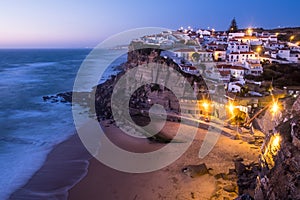 Azenhas do Mar village at dusk photo