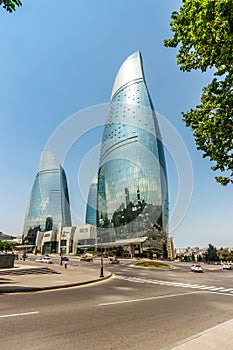 Azerbaijan, Baku, city center. The main attractions of the new city.