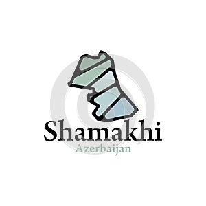 Azerbaijan city Shamakhi. Map vector illustration, Graphic Element Illustration Template Design