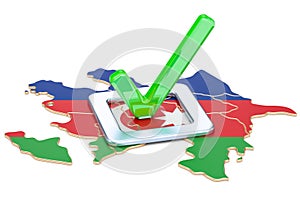 Azerbaijan election concept, vote in Azerbaijan, 3D rendering