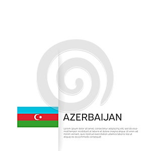 Azerbaijan flag background. State patriotic azerbaijani banner, cover. Document template with azerbaijan flag on white background