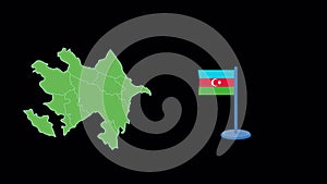 Azerbaijan Flag and Map Shape Animation