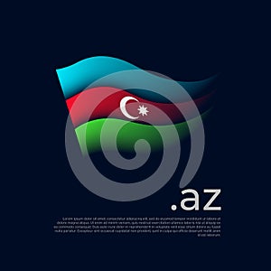 Azerbaijan flag. Stripes colors of the azerbaijani flag on a dark background. Vector stylized design national poster with az