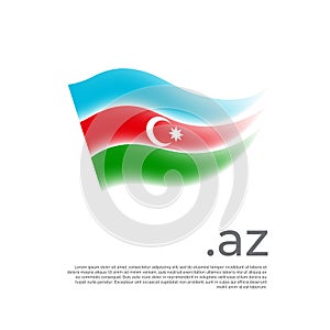 Azerbaijan flag. Stripes colors of the azerbaijani flag on a white background. Vector design national poster with az domain, place