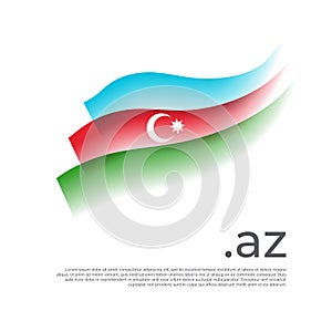 Azerbaijan flag watercolor. Stripes colors of the azerbaijani flag on a white background. Vector stylized design national poster