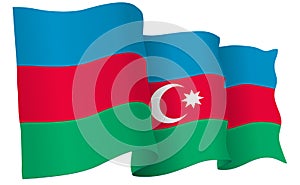 Azerbaijan Flag Waving Vector Illustration