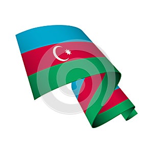 Azerbaijan flag wavy abstract background. Vector illustration