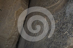 Azerbaijan. Gobustan. Rock painting. Stones. Archaeological reserve.