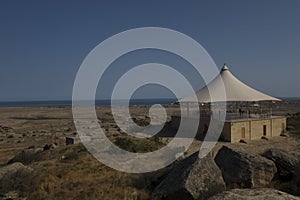 Azerbaijan. Gobustan. Rock painting. Stones. Archaeological reserve.