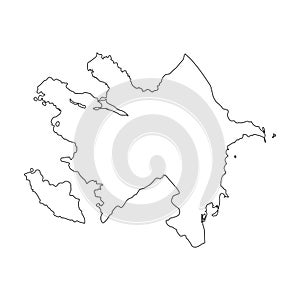 Azerbaijan linear map on a white background. Vector illustration photo