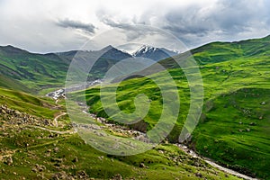 Azerbaijan mountains with snow