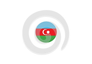 Azerbaijan national flag circle