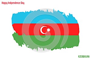 Azerbaijan National Flag Grunge Brush Stroke Vecctor Design Flag of Azerbaijan