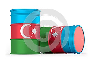 Azerbaijan oil barrel. styled flag barrels isolated on white background