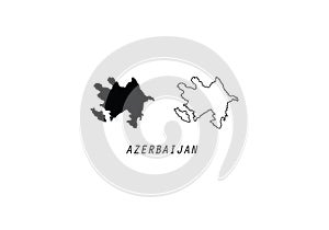 Azerbaijan outline map country shape state symbol