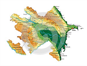 Azerbaijan relief map