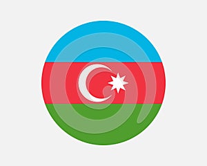 Azerbaijan Round Flag