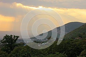 Azerbaijan. Sheki city. Panorama of the city