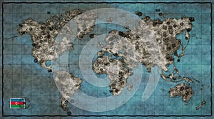 Azerbaijan Shirvan Stamp World Map