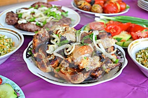 Azerbaijani chicken skewers
