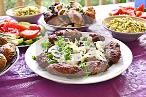 Azerbaijani lula kebab skewers