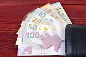 Azerbaijani Manat in the black wallet