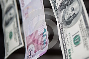 Azerbaijani Manat and Dollar photo