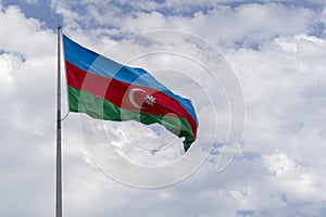 Azeri flag flattering in wind
