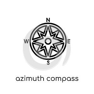 Azimuth compass icon. Trendy modern flat linear vector Azimuth c photo