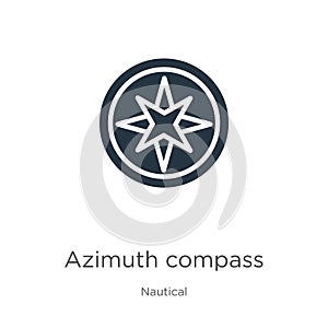 Azimuth compass icon vector. Trendy flat azimuth compass icon from nautical collection isolated on white background. Vector