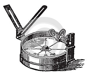 Azimuth Compass, vintage illustration