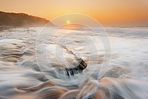 Azkorri beach at sunset