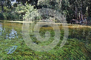 Azmak river in Akyaka district of Mugla.