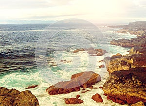 Azores Islands wallpaper. Atlantic Ocean, cloudy sky and rocky c