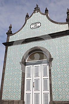 Azores traditional chapel, imperio, in Faial island. Portugal photo