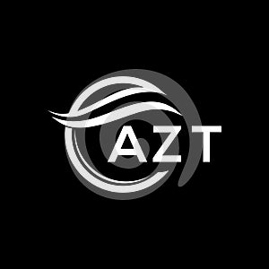 AZT letter logo design on black background. AZT creative circle letter logo concept. AZT letter design.AZT letter logo design on photo