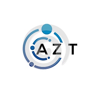 AZT letter logo design on black background. AZT creative initials letter logo concept. AZT letter design photo