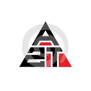 AZT triangle letter logo design with triangle shape. AZT triangle logo design monogram. AZT triangle vector logo template with red photo
