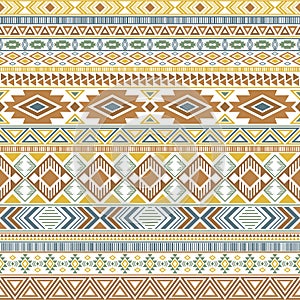 Aztec american indian pattern tribal ethnic motifs geometric seamless background.