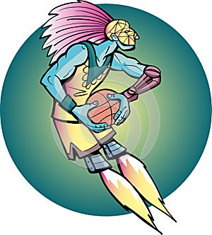 Aztec basketball player