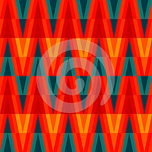 Aztec bright triangle seamless pattern