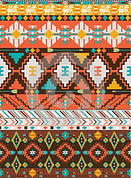 Aztec colorful geometric seamless pattern