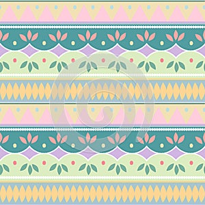 Aztec colorful seamless pattern with ethnic tribal motif bohemian asian stripes hand drawn handmade design for fashion textile