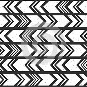 Aztec ethnic seamless pattern, tribal black and white background.