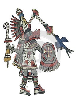 Aztec God Quetzalcoatl-Ehecatl, god of the Wind